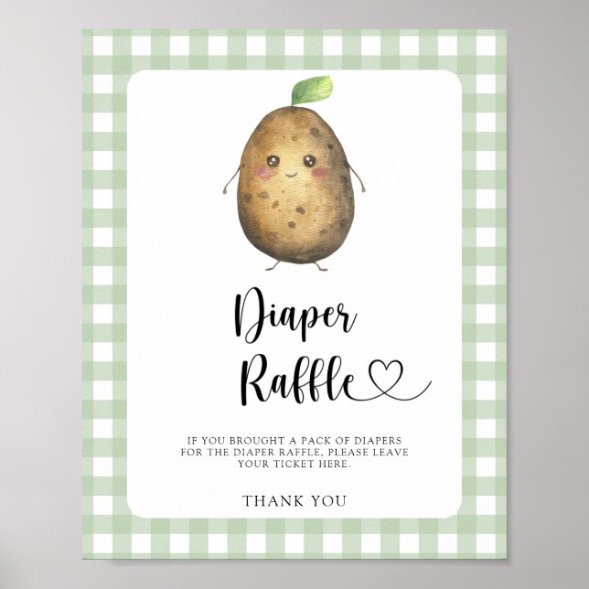 Potato baby shower - diaper raffle poster (Front)