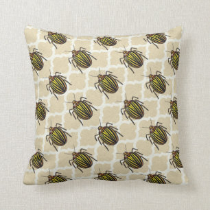Potato Beetle Pattern Art Throw Pillow