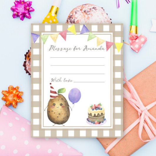 Potato birthday time capsule message