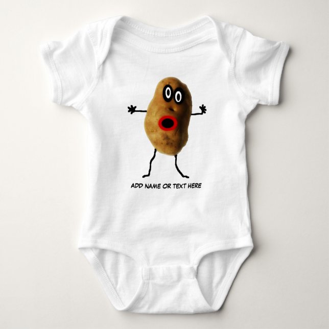 Potato Cartoon Baby Bodysuit (Front)