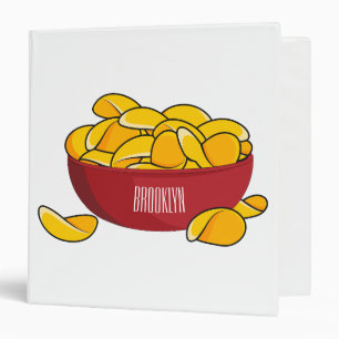 Potato chip cartoon illustration  3 ring binder