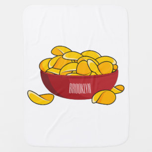 Potato chip cartoon illustration  baby blanket
