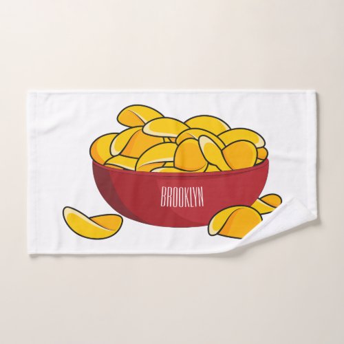 Potato chip cartoon illustration  bath towel set