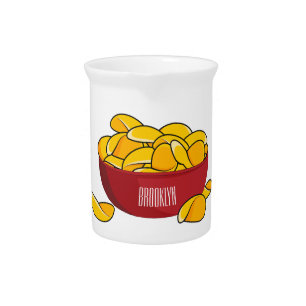 Potato chip cartoon illustration  beverage pitcher