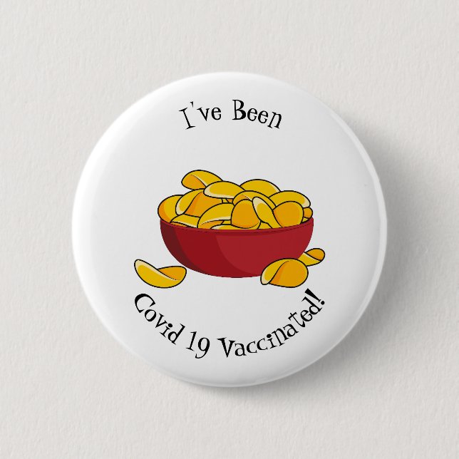 Potato chip cartoon illustration button (Front)