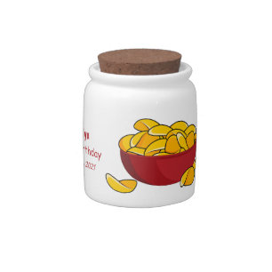 Potato chip cartoon illustration candy jar