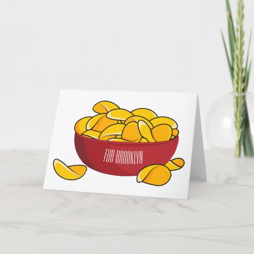 Potato chip cartoon illustration  card