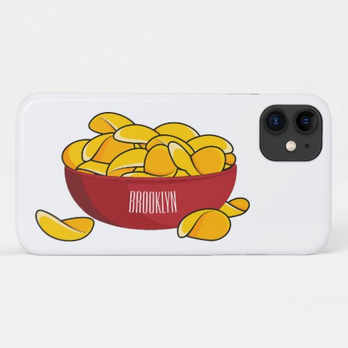 Potato chip cartoon illustration  iPhone 11 case