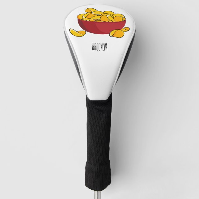 Potato chip cartoon illustration  golf head cover (Front)
