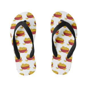 Potato chip cartoon illustration  kid's flip flops