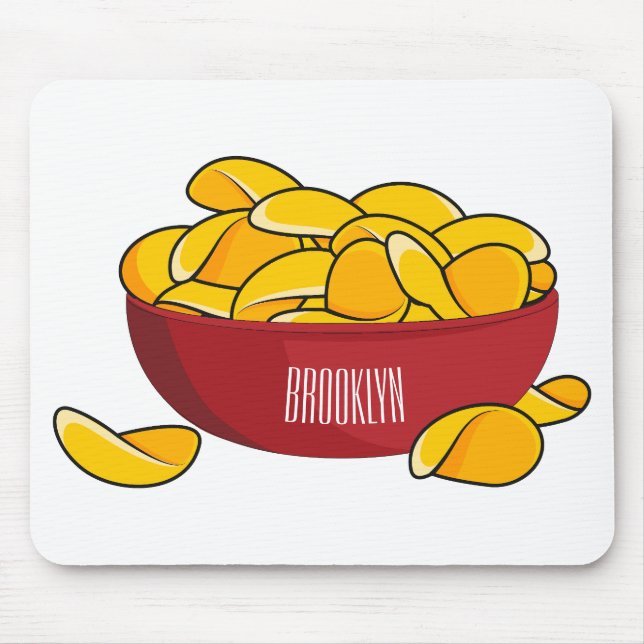 Potato chip cartoon illustration  mouse pad (Front)