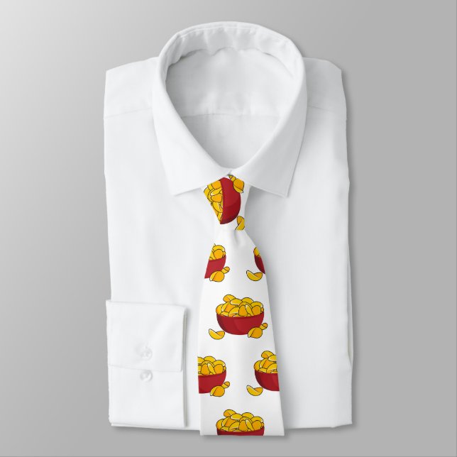 Potato chip cartoon illustration  neck tie (Tied)