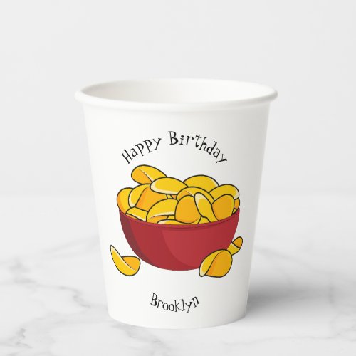 Potato chip cartoon illustration paper cups