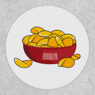 Potato chip cartoon illustration  patch