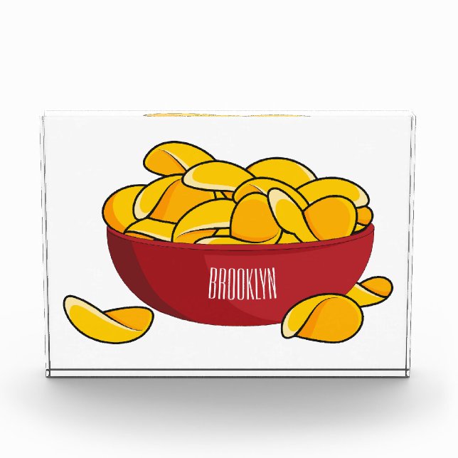 Potato chip cartoon illustration  photo block (Front)