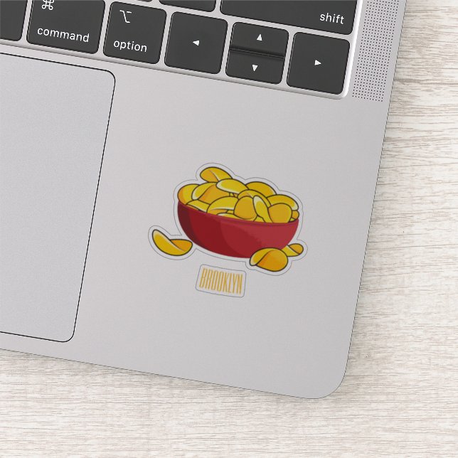 Potato chip cartoon illustration  sticker (Detail)