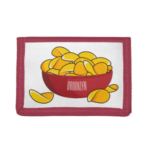 Potato chip cartoon illustration tri-fold wallet