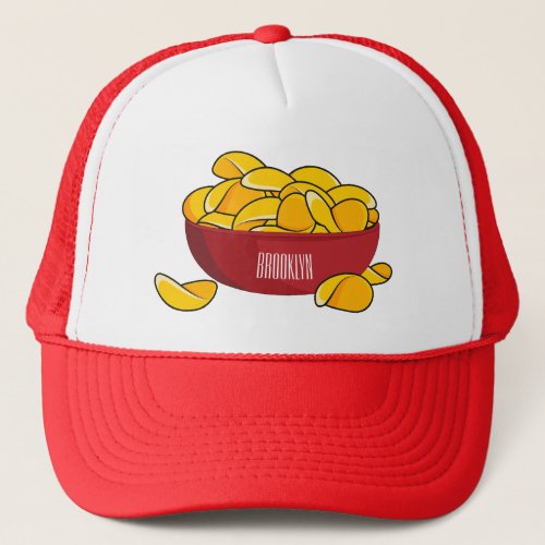Potato chip cartoon illustration  trucker hat