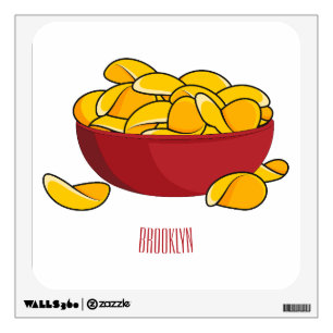 Potato chip cartoon illustration  wall decal