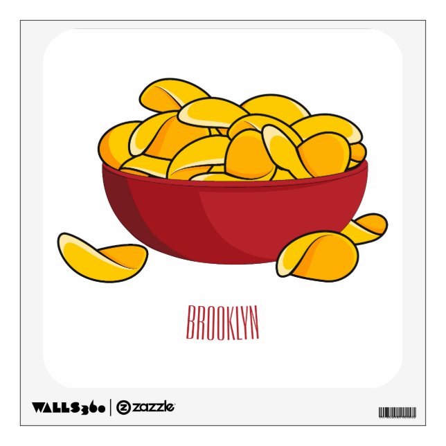 Potato chip cartoon illustration  wall decal (Front)