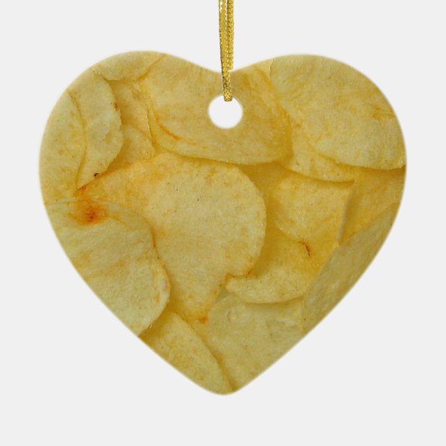 Potato Chip Ceramic Ornament (Front)