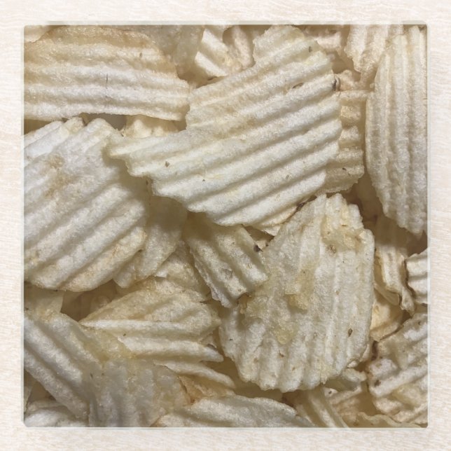 Potato Chips Glass Coaster (Front)