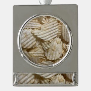 Potato Chips Silver Plated Banner Ornament