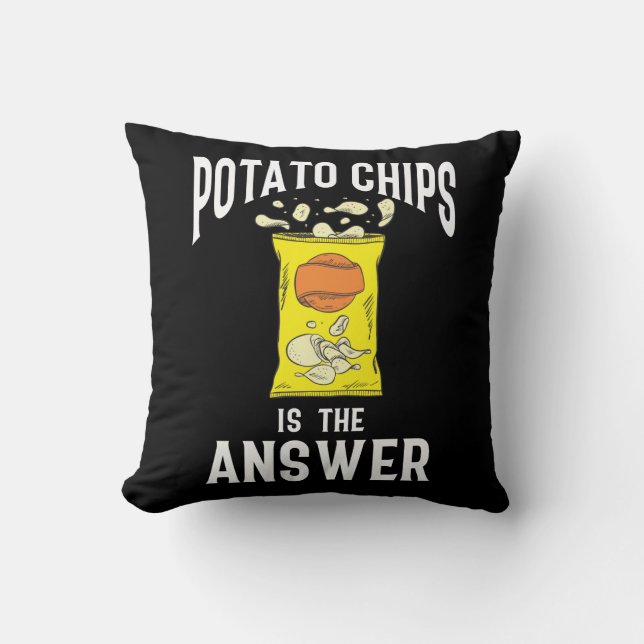 Potato Chips Snack Fast Food Potatoes lover Throw Pillow (Front)