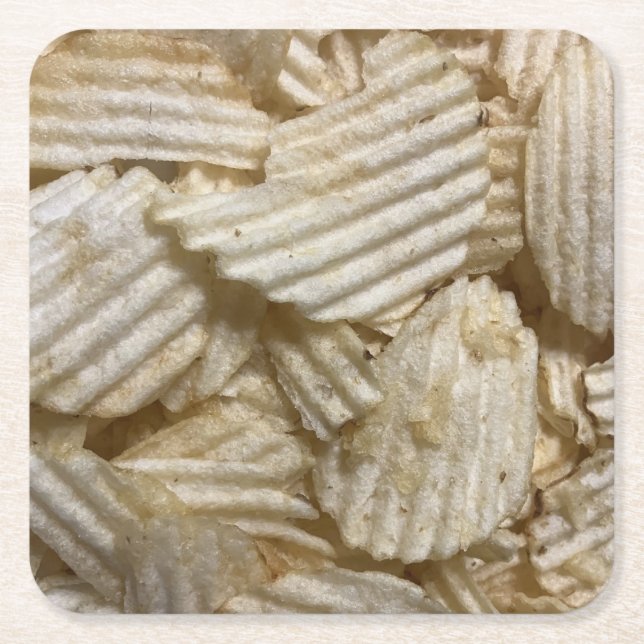 Potato Chips Square Paper Coaster (Front)