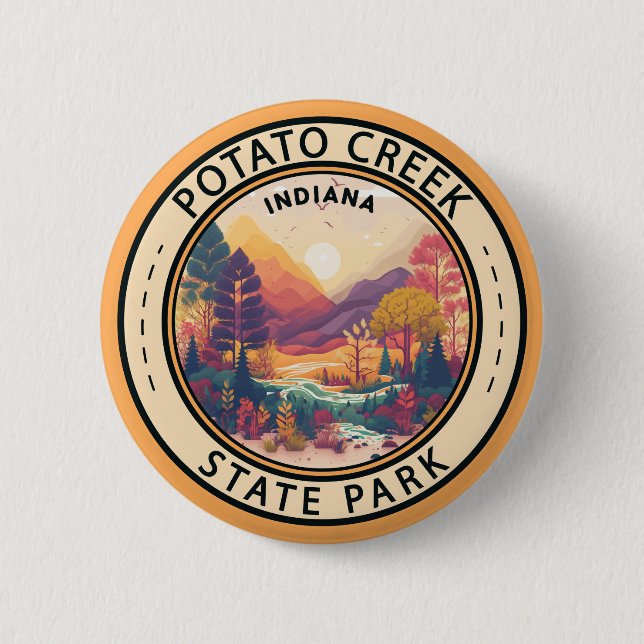 Potato Creek State Park Indiana Emblem Button (Front)