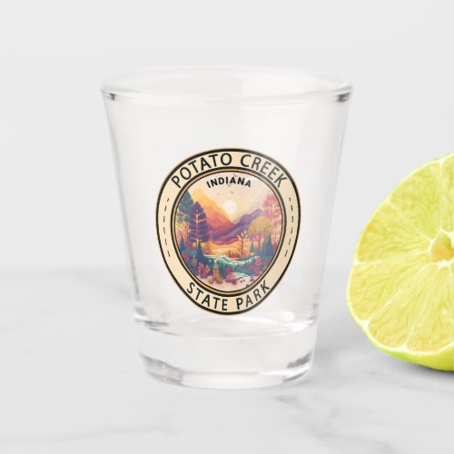 Potato Creek State Park Indiana Emblem Shot Glass