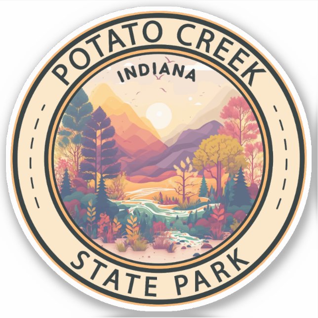 Potato Creek State Park Indiana Emblem Sticker (Front)