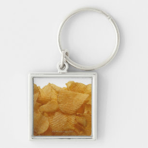 Potato crisps on white background, DFF image Keychain