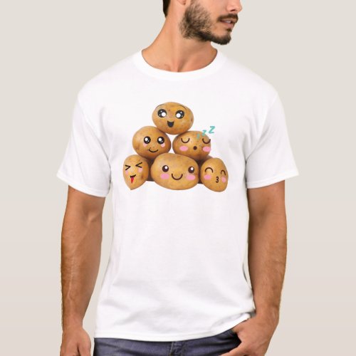 Potato Cute Face T_Shirt