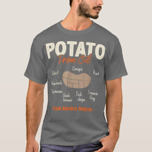 Potato Cuts Funny Vegan Butcher T-Shirt