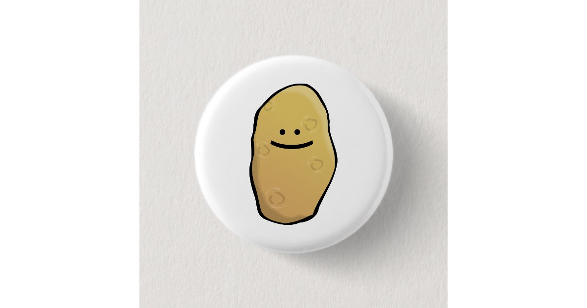 Potato Emoticon Pinback Button | Zazzle