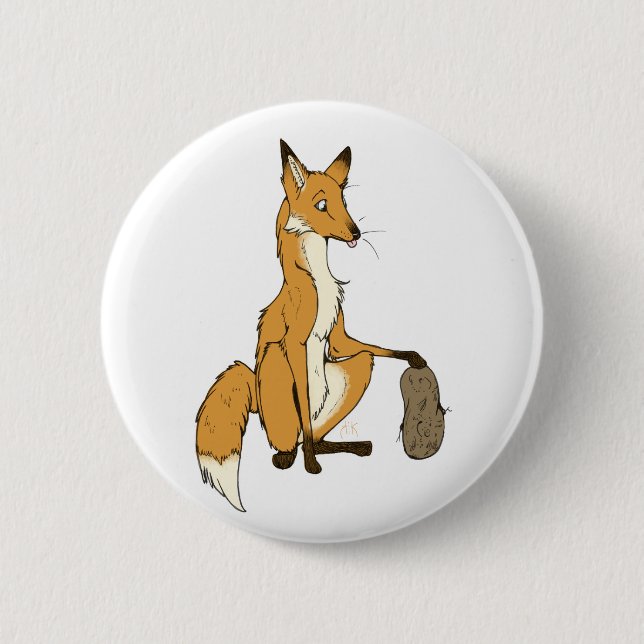 Potato Fox Pinback Button (Front)