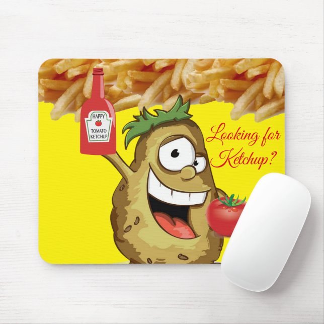 Potato French Fries Ketchup? Mouse Pad! Mouse Pad (With Mouse)