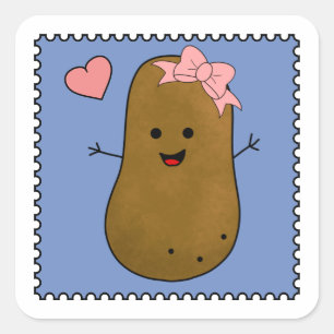 Potato Girl Square Sticker