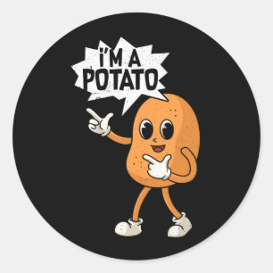Potato Halloween Costume Kawaii Style Smiling I'm Classic Round Sticker