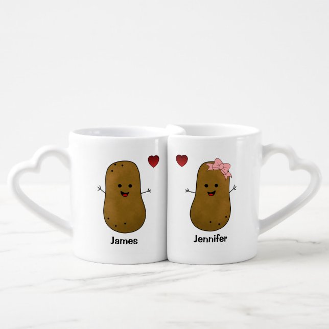 Potato In Love Personalized Coffee Mug Set (Front Nesting)
