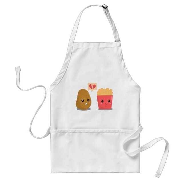 Potato is Heart Broken over French Fries Adult Apron (Front)