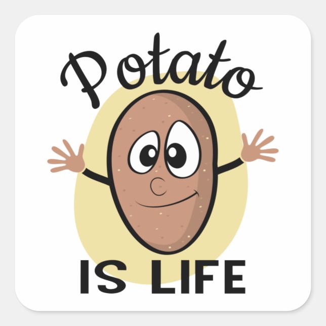 Potato Is Life Square Sticker (Front)