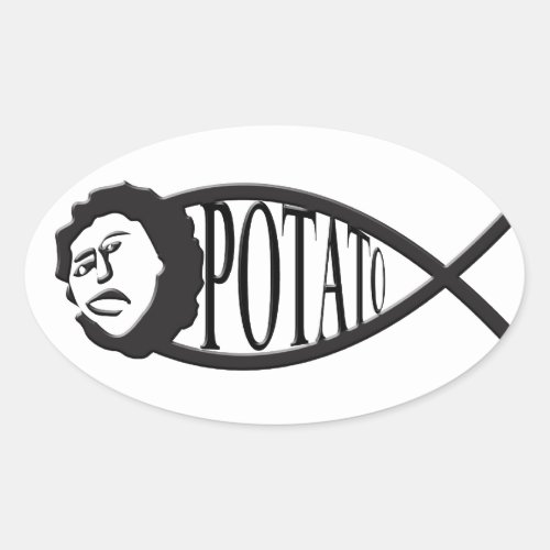 Potato Jesus Fish Emblem Sticker