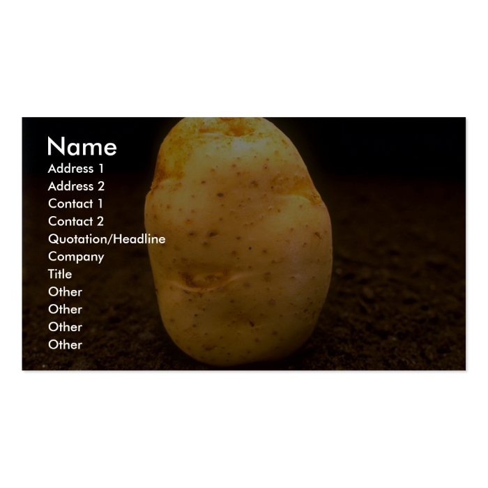 Potato on dirt business cards