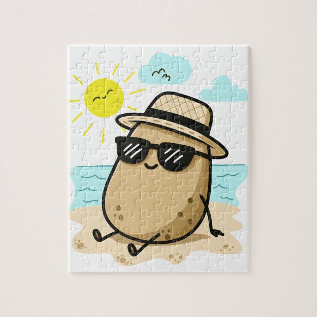 Potato On The Beach Summer Vibes Jigsaw Puzzle (Vertical)