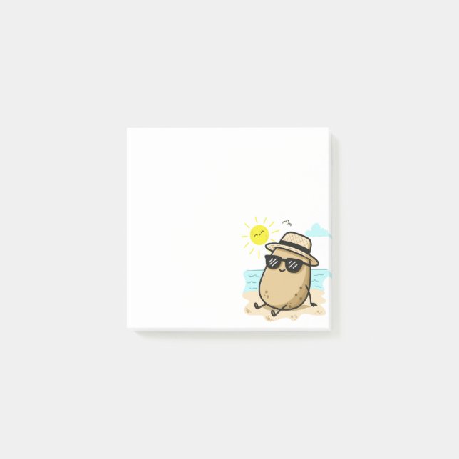 Potato On The Beach Summer Vibes Post-it Notes (Front)