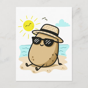 Potato On The Beach Summer Vibes Postcard