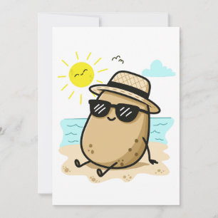 Potato On The Beach Summer Vibes Thank You Card