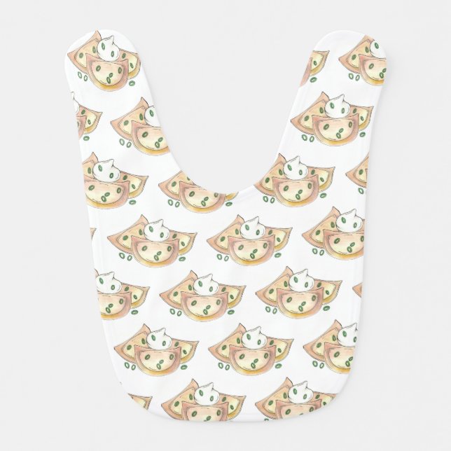 Potato Pierogies Sour Cream Onions Polish Food Bib (Front)